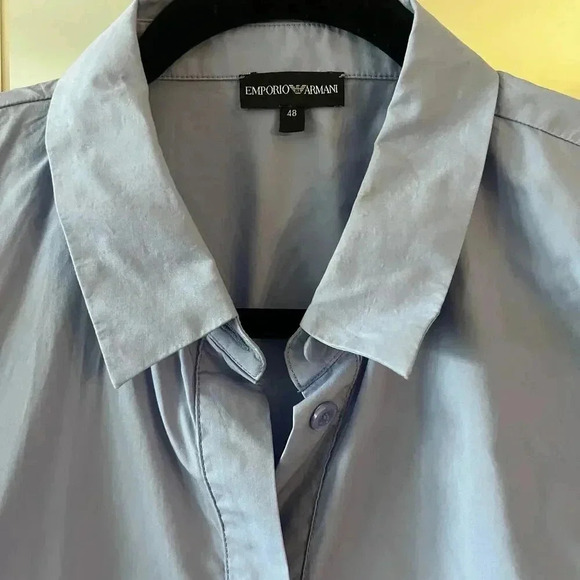 Emporio Armani Waist Tie Midi Dress Size 48 Color Blue - Picture 3 of 5